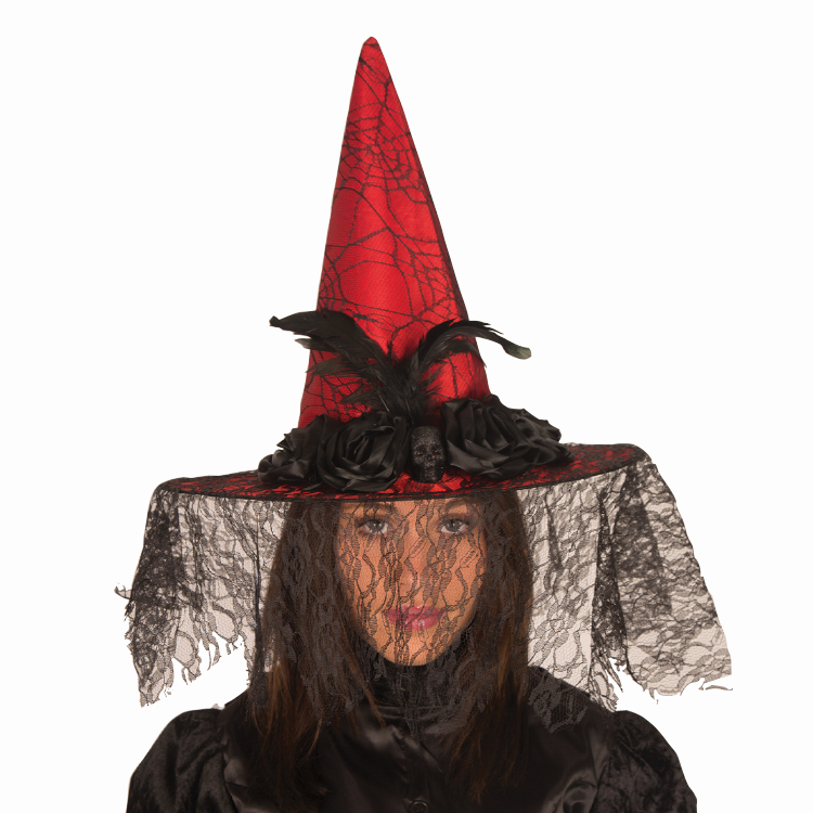 verkoop - attributen - Halloween - Heksenhoed rood